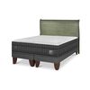 Cama Europea CIC Base Dividida 2 Plazas Lux + Respaldo Miro Olivo