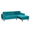 Sofá Seccional Derecho Latam Home Salermo Tela Velvet 3 Cuerpos Turquesa