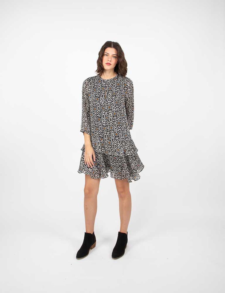 Vestido Estampado Corto Manga 3/4 Mujer Alma