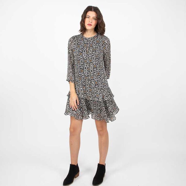 Vestido Estampado Corto Manga 3/4 Mujer Alma