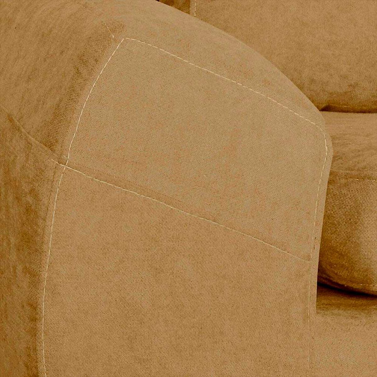 Seccional Izquierdo Elegant Houston Cheise Tela 5 Cuerpos Beige