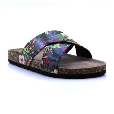 Sandalia Mujer Icono Multicolor, Negro