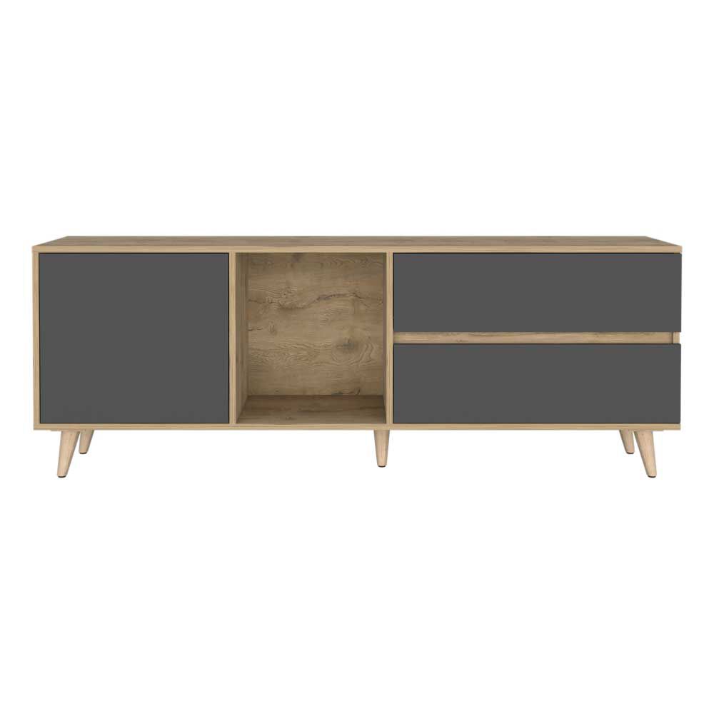 Rack TV TuHome Salem Hasta 65" Macadamia Plomo
