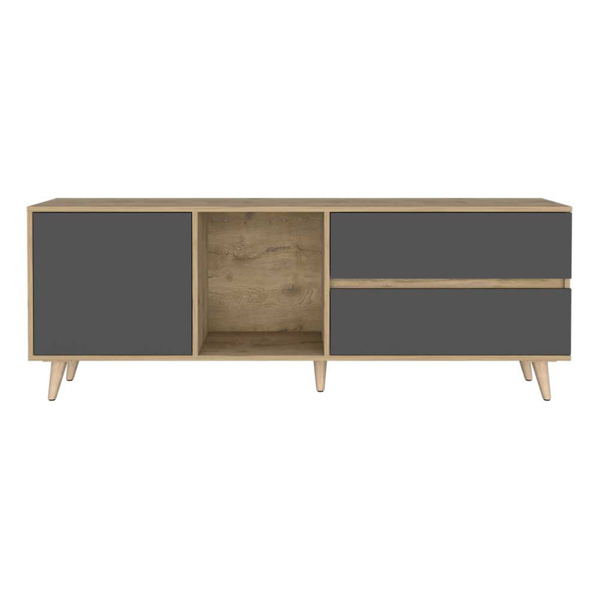 Rack TV TuHome Salem Hasta 65" Macadamia Plomo