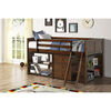 Cama Alta Casanova 1 Plaza Espresso Filadelphia + Cajonera + 2 Repisas Café
