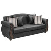 Juego de Living Innovamuebles New Bugambilia Sofá 3 Cuerpos + Dos Sillones 1 Cuerpo Gris Oscuro