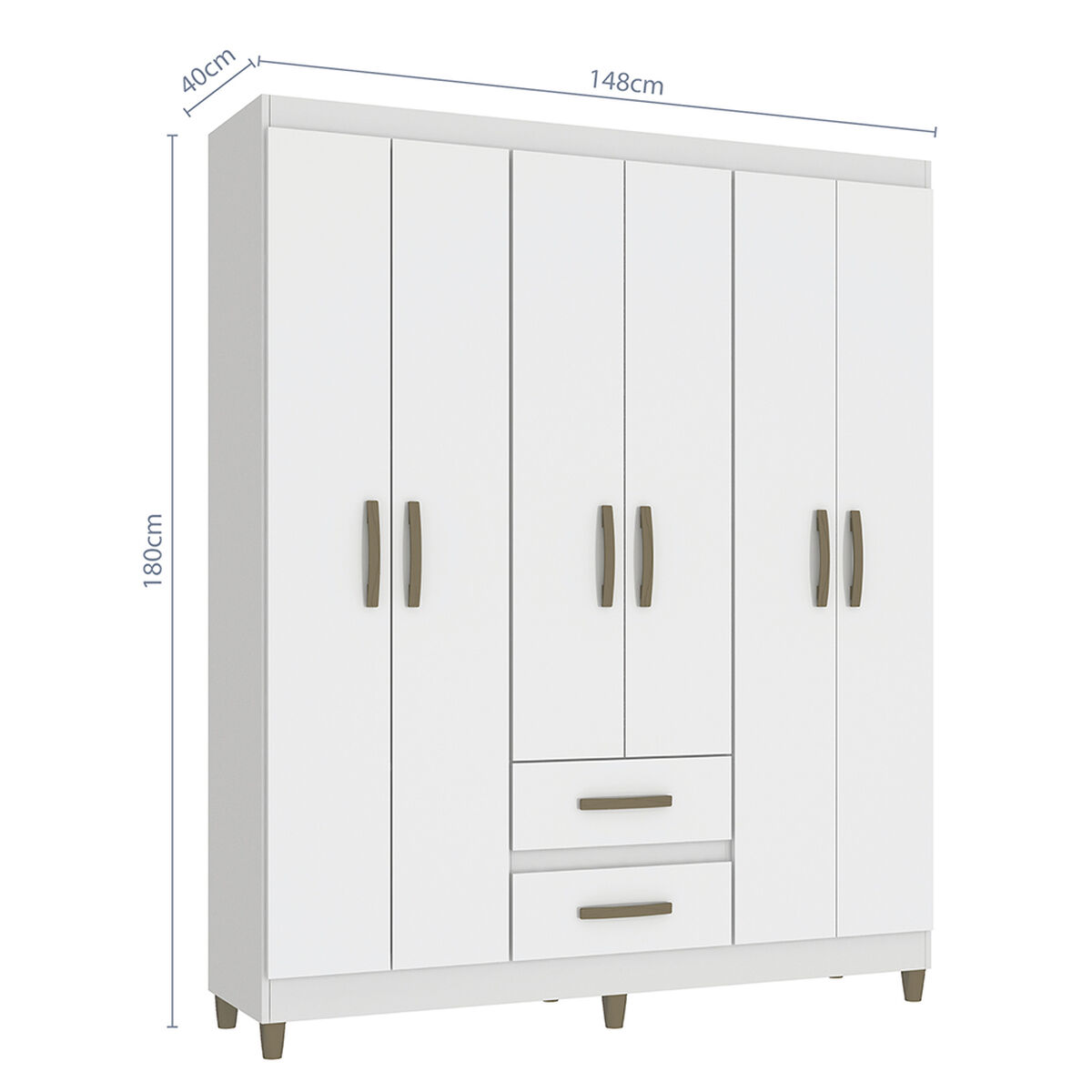 Clóset Vekkahome Coimbra 6 Puertas 2 Cajones Blanco