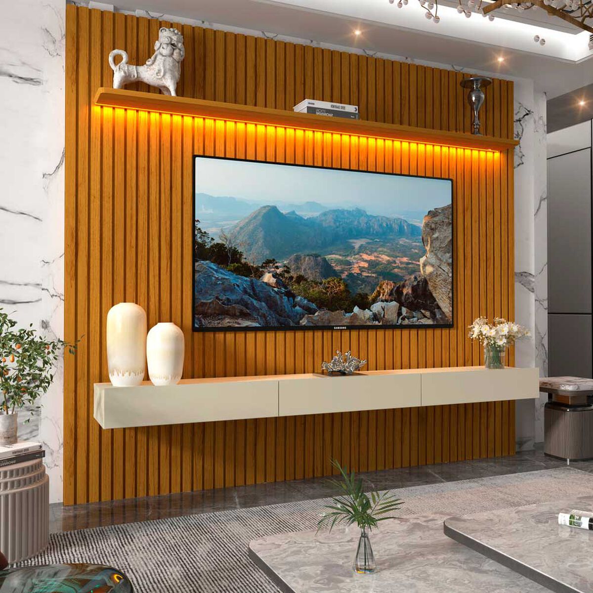 Home TV Decocasa Nobre hasta 75" Natural Off White