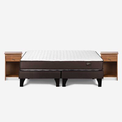 Imagen 1 del producto Cama Europea Rosen Base Dividida King Ergo T + 2 Veladores Tabor Caramelo