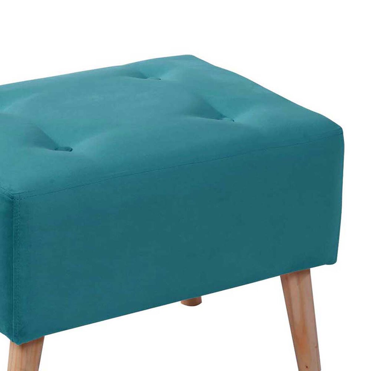 Pouf Latam Home Niza Tela Velvet Turquesa