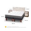 Cama Europea CIC Base Dividida 2 Plazas Anatomic + Respaldo + 2 Veladores Legno