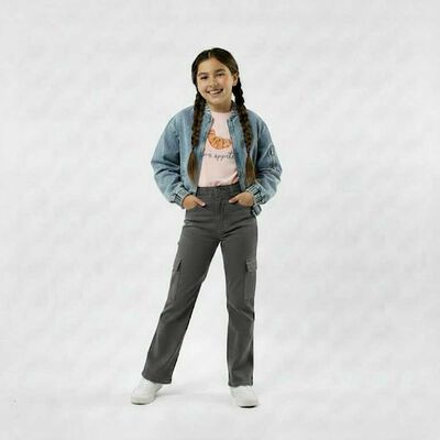 Pantalón de Algodón Niña Mila Grafito, Oliva