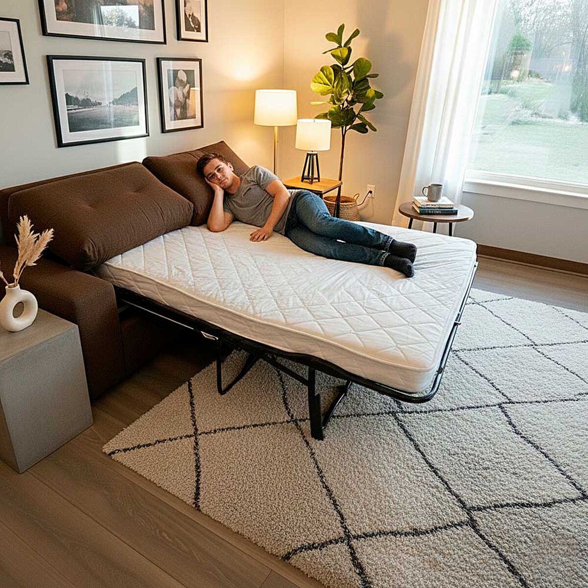 Sof&aacute; Cama Mons Mons M&oacute;naco 3 Cuerpos Chocolate