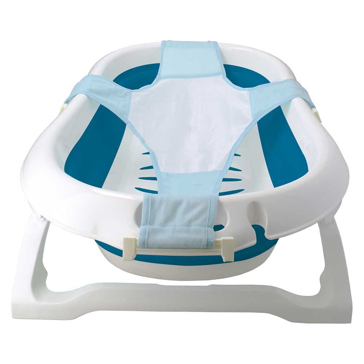 Bañera Bebé Plegable + Malla Seguridad Celeste GlowUp