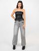 Polera Strapless Ecocuero Mujer Fiorucci
