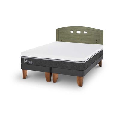 Imagen 2 del producto Cama Europea CIC Base Dividida 2 Plazas Ortopedic Advance + Respaldo Gales Olivo