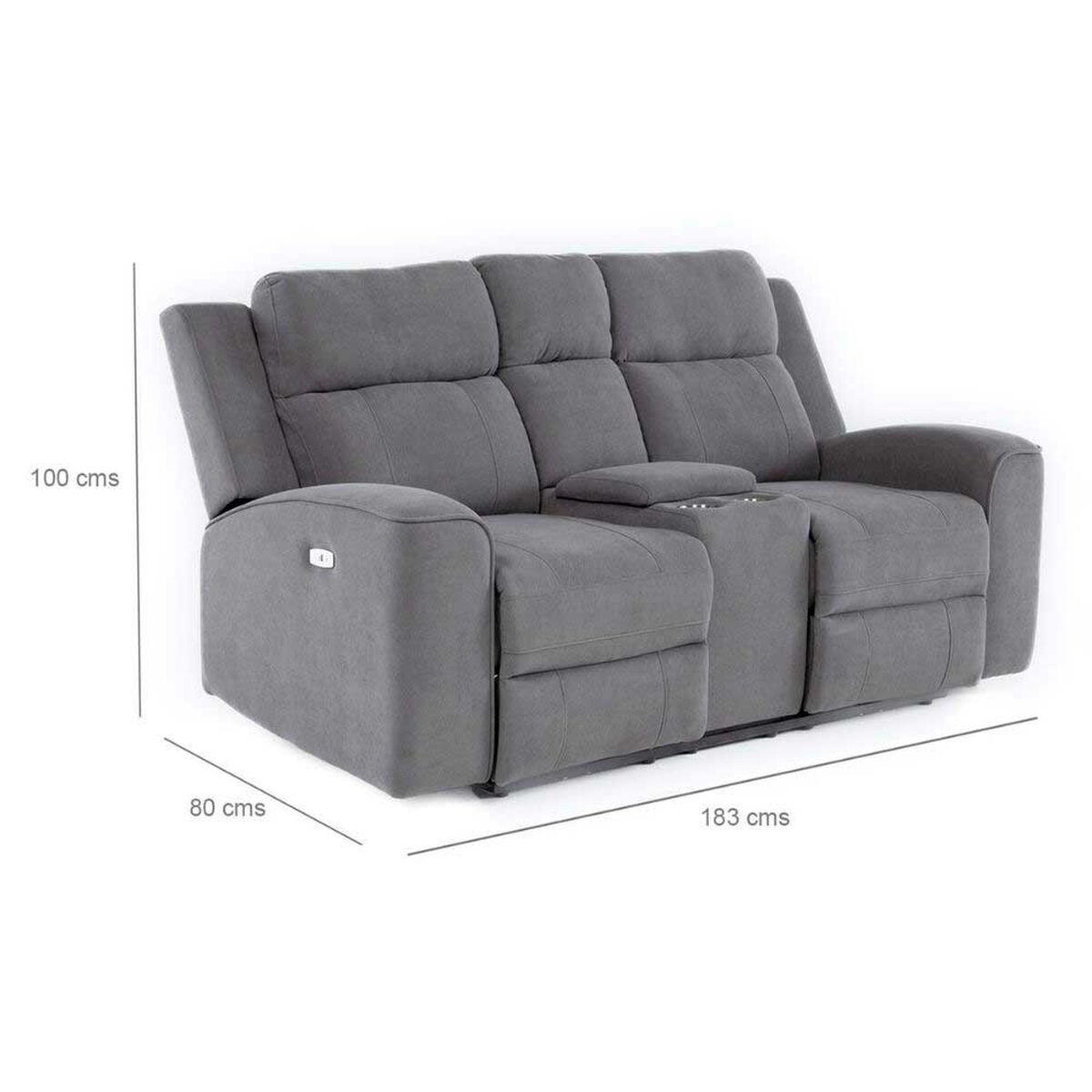 Sofá Reclinable Eléctrico Daniels KM807LPWGR 2 Cuerpos Gris
