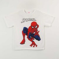 Polera Manga Corta Niño Spiderman Ecru