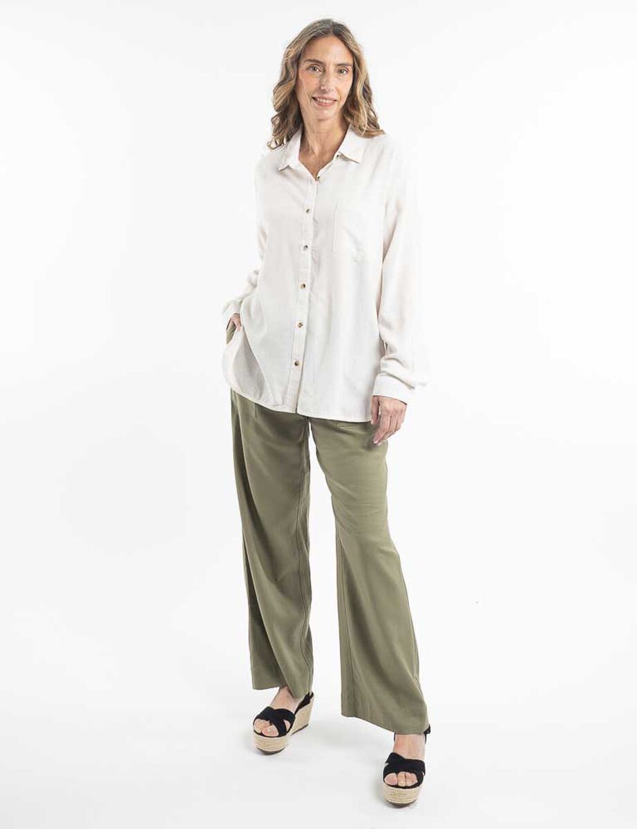 Blusa Lino Manga Larga Mujer Portman Club