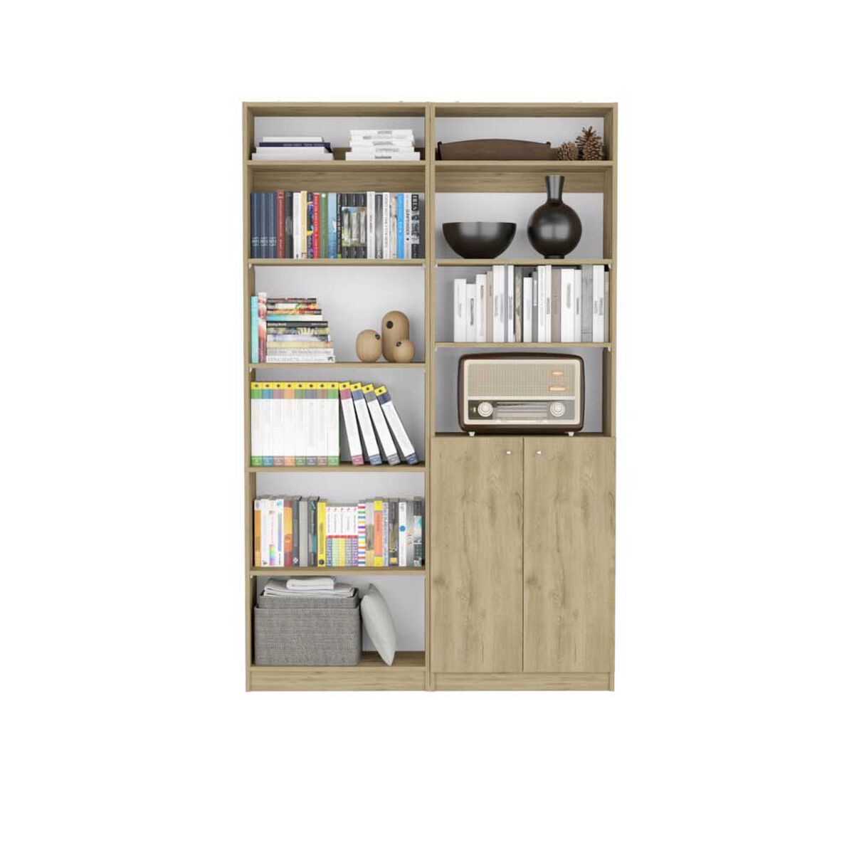 Estante 2 Puertas + Estante 5 Repisas + 2 Complementos TuHome Home Macadamia