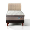 Cama Europea Flex 1,5 Plazas M&aacute;ximo Cobre  + Respaldo Tubular Beige