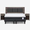 Combo Cama Europea Rosen King New Style 6 BD + Respaldo y Veladores Rachel