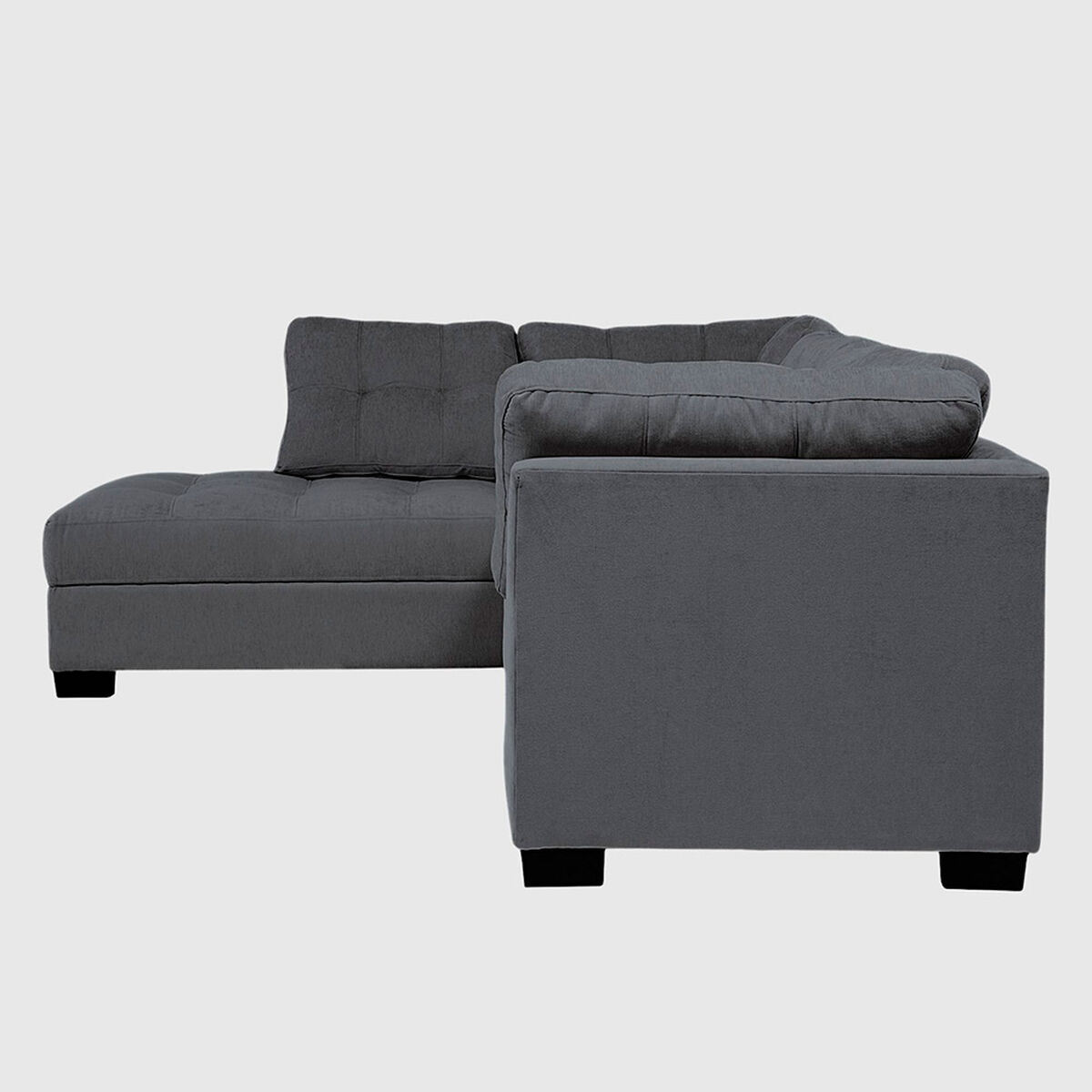Seccional Izquierdo Muebles MPR Edimburgo 5 Cuerpos Gris Oscuro