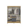 Closet Di Poretti Itatiba 6 Puertas 3 Cajones Café y Gris