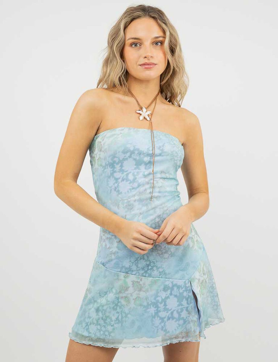 Vestido Mini Strapless Mujer Icono