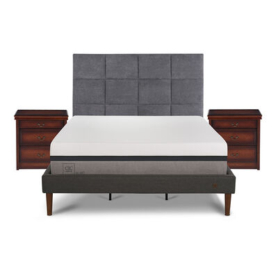 Imagen 1 del producto Cama Europea CIC Curve King Balance + Respaldo + 2 Veladores Tamesis