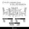 Juego de Comedor Latam Home Pamplona Oviedo 6 Sillas Velvet Burdeo