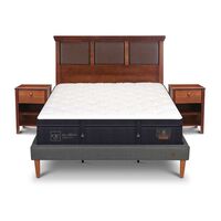 Cama Europea CIC King Súper Premium + Respaldo + Veladores
