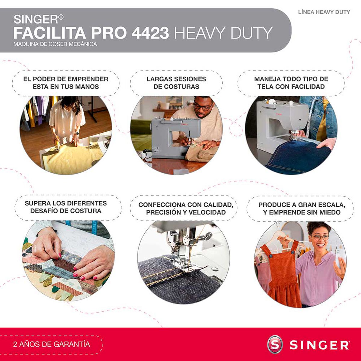 Máquina de Coser Brazo Libre Singer 4423 Facilita Pro