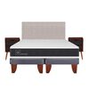 Cama Europea CIC Base Dividida King Ortopedic + Respaldo + 2 Veladores Tigris