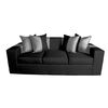 Sof&aacute; Muebles MYM Benjamin 3 Cuerpos + Dos Pouf 1 Cuerpo Negro Gris
