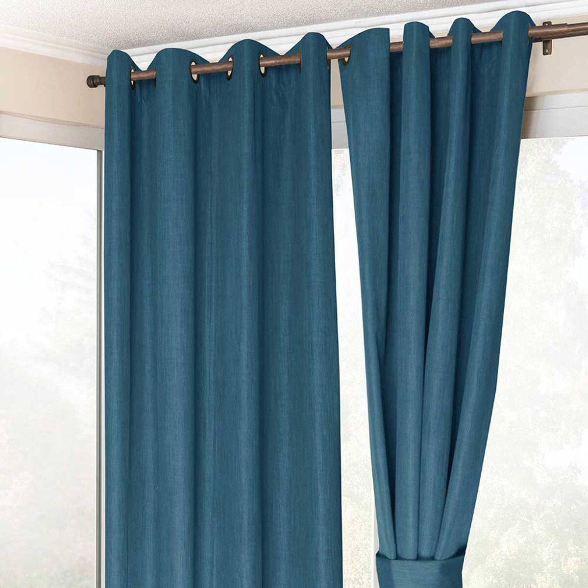 Juego de Cortina Doral Melbourne 140x220 cm Azul Petroleo