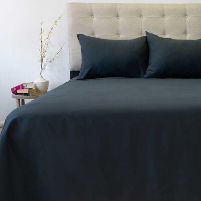 Juego de S&aacute;banas Doral 2 Plazas Lisas 210 Hilos Negro