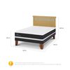 Cama Europea CIC 2 Plazas Ortopedic + Respaldo Dublin Mostaza