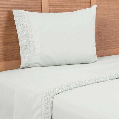 Juego de Sábanas Plumetti 1,5 Plazas Estampado Celeste