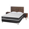 Box Spring CIC 2 Plazas New Ortopedic + Respaldo + 2 Veladores Baker + Almohada