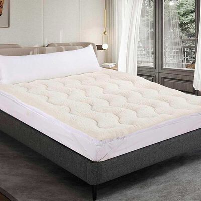 Topper Sherpa Illusions King Microfibra Blanco