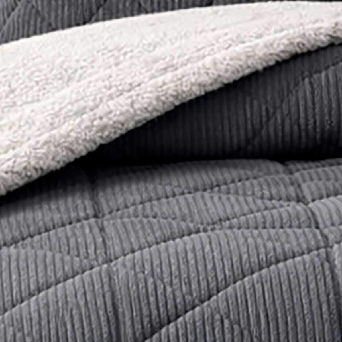 Plum&oacute;n Valencia Corduroy 1,5 Plazas Liso Gris