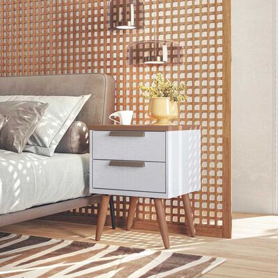 Velador Onessta New Conect 2 Cajones Blanco Jatoba