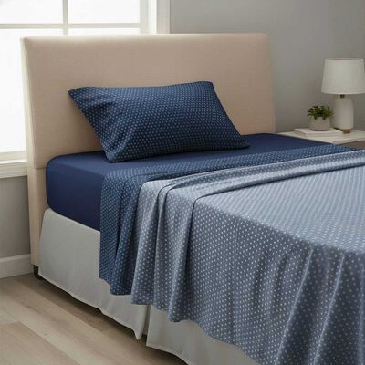 Imagen 1 del producto Juego de Sábanas Rosen 1,5 Plazas Microfibra Azul Marino
