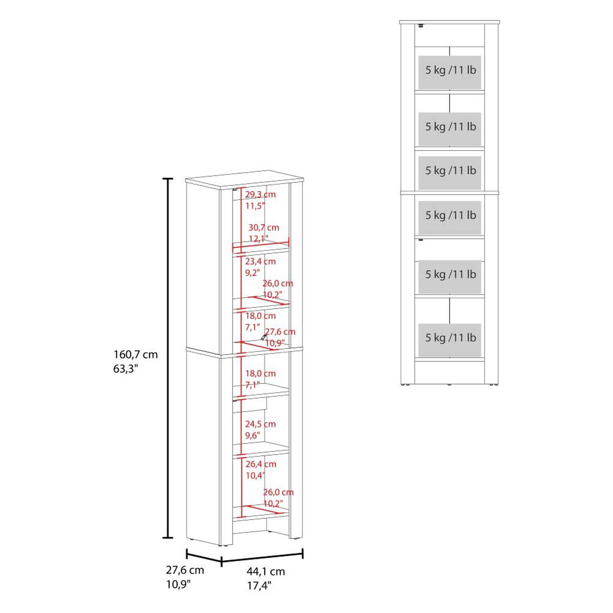 Estante Ba&ntilde;o Tuhome Vanessa 2 Puertas Wengue