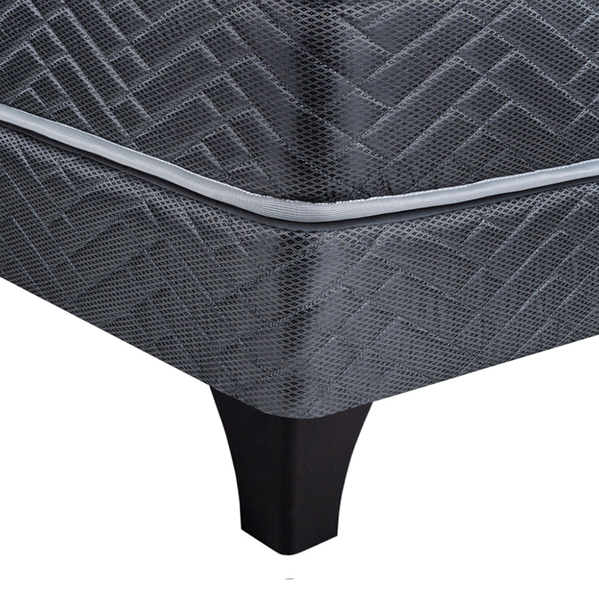 Cama Europea Celta Base Dividida 2 Plazas Terapeutic + Respaldo + 2 Veladores Villarreal + Set Textiles + Almohadas