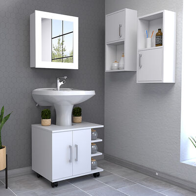 Botiquín + Optimizador Lavamanos 55 + Auxiliar X2 TuHome Big Bath