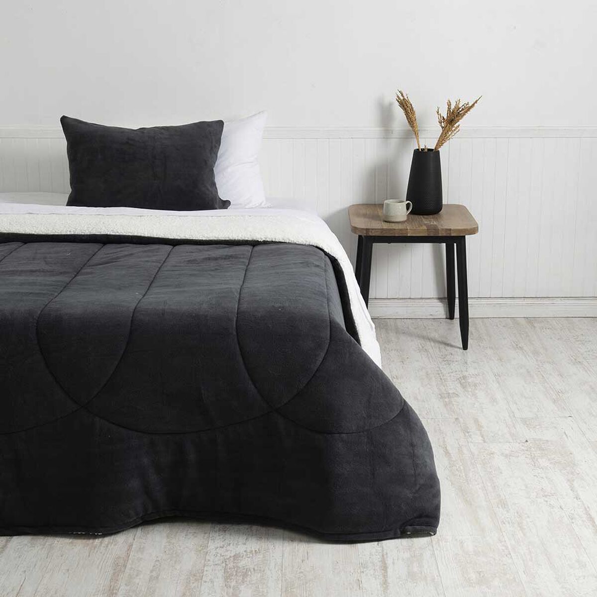 Plumón Coral Sherpa Mashini 1,5 Plazas Liso Marengo