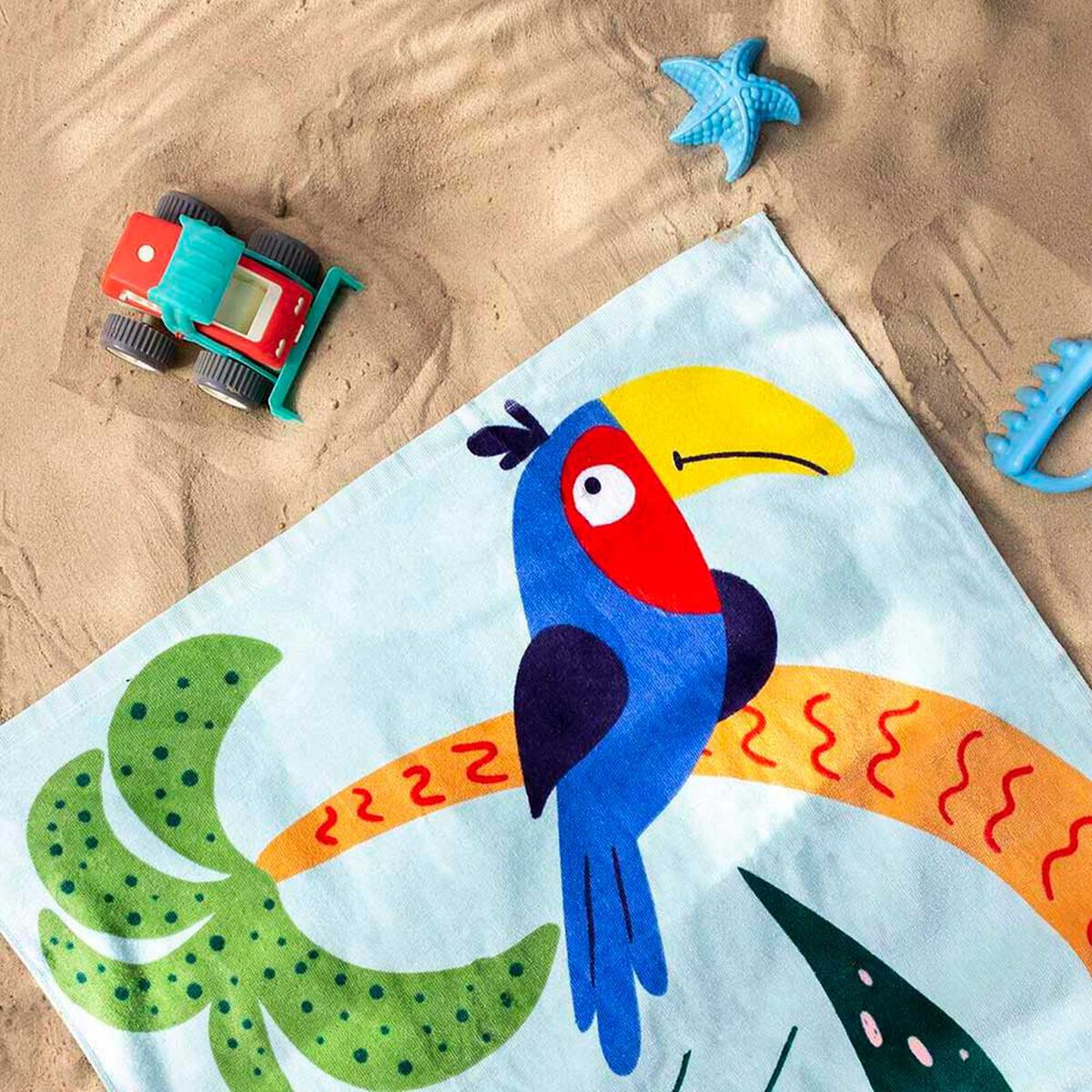Toalla de Playa Infantil con Bolso Casanova Kids Jungle 70 x 140 cm