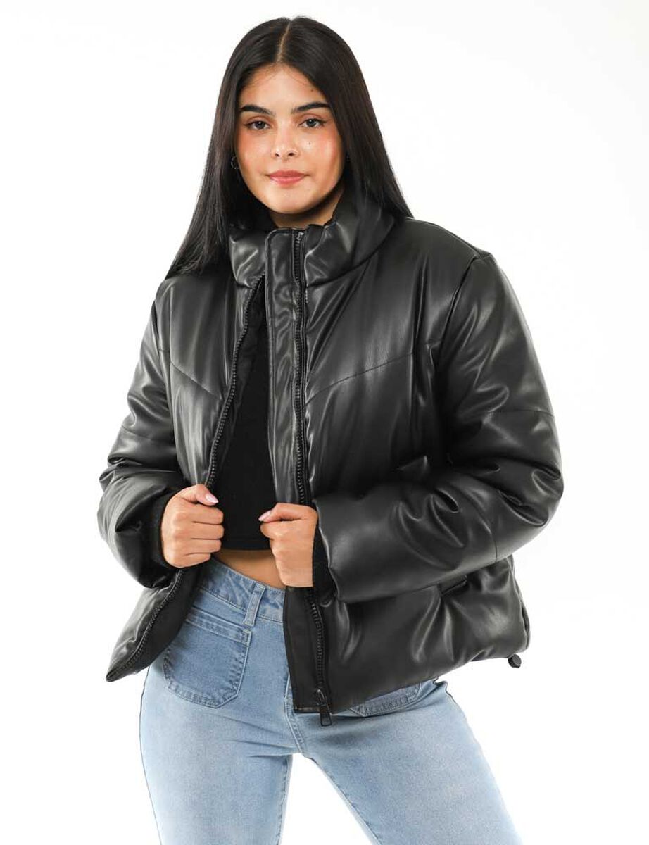 Parka Puffer Ecocuero Mujer Icono